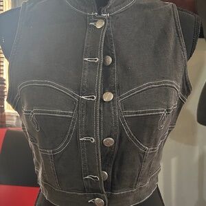 Vintage Moschino Black Denim Vest